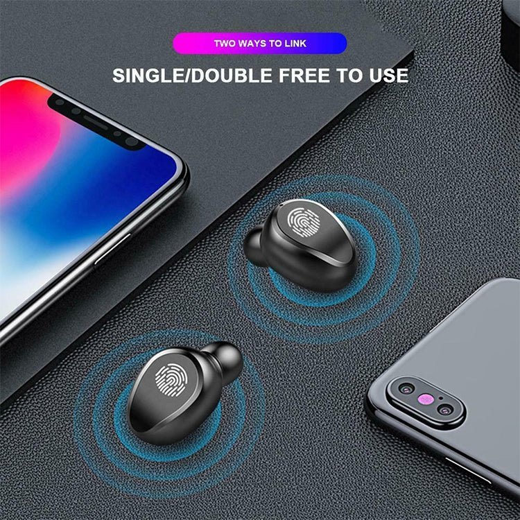 F9 TWS V5.0 Touch-Steuerung Binaurales Kabelloses Bluetooth-Headset mit Ladecase und Digitalanzeige, F9