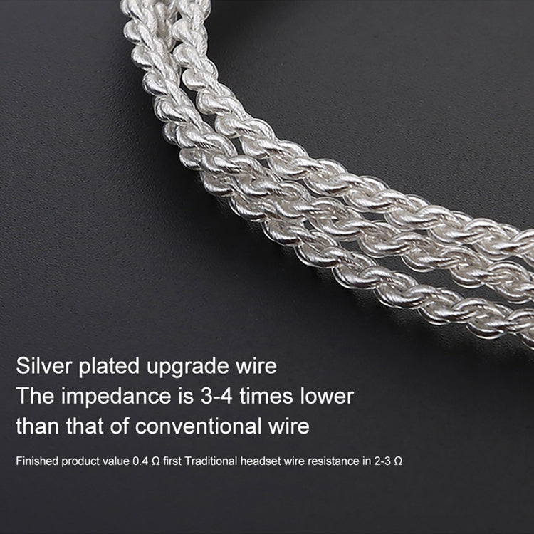 TRN Silberbeschichtetes Upgrade-Kabel Kopfhörerkabel mit A2DC Anschluss für TRN V10 V20 Ohrhörer, A2DC