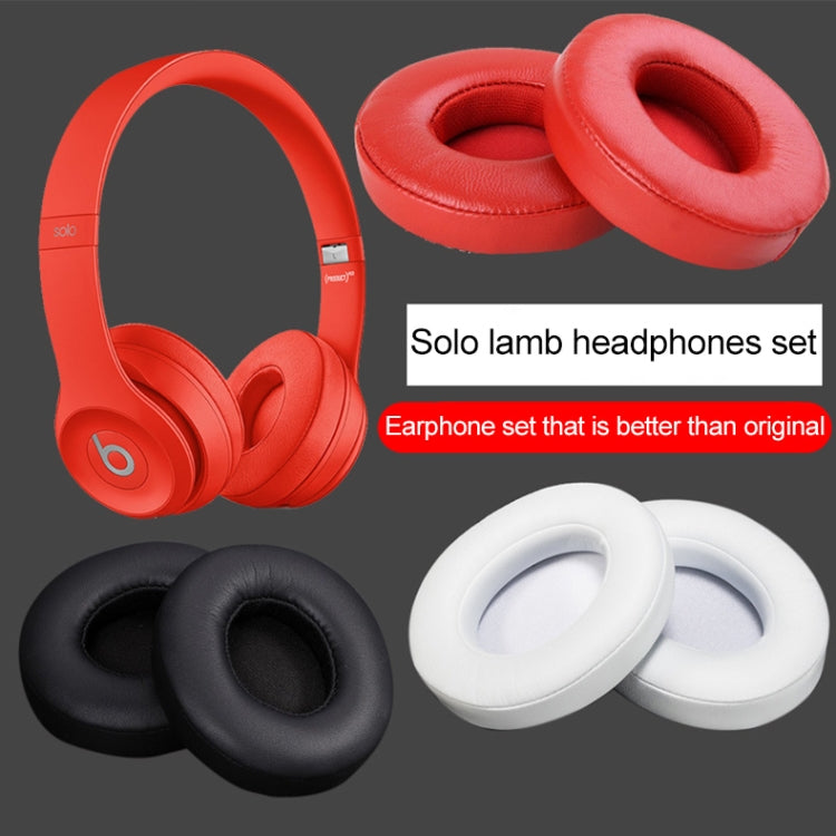 1 Paar Leder-Kopfhörer-Schutzhülle für Beats Solo2.0 / Solo3.0, kabelgebundene Version