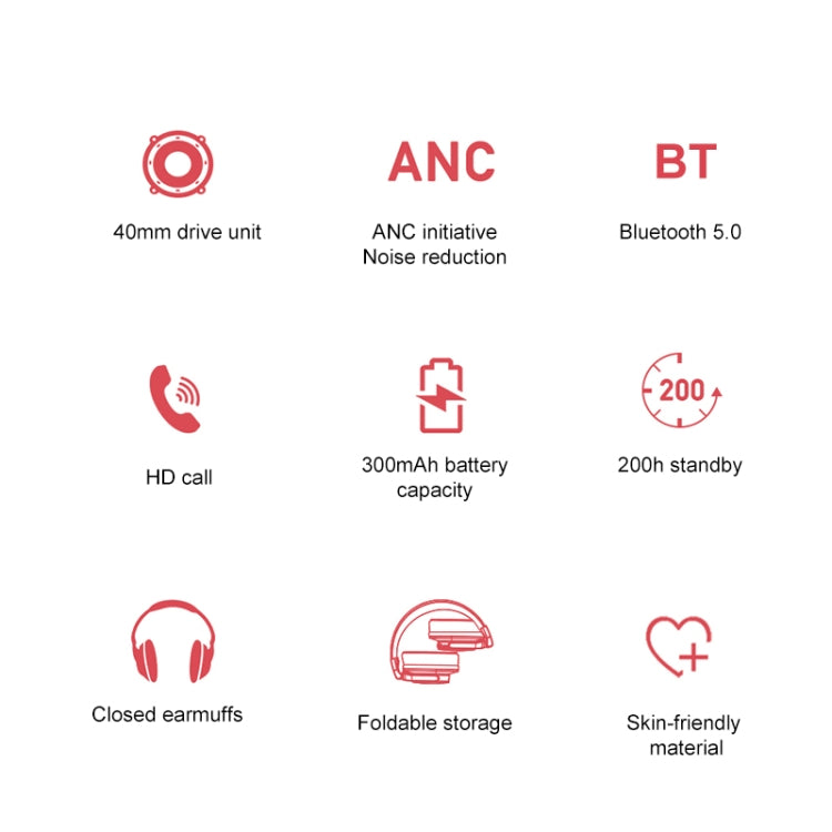 awei A710BL Faltbares ANC Geräuschunterdrückendes Bluetooth Wireless Headset, A710BL