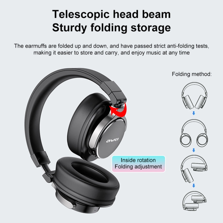awei A710BL Faltbares ANC Geräuschunterdrückendes Bluetooth Wireless Headset, A710BL