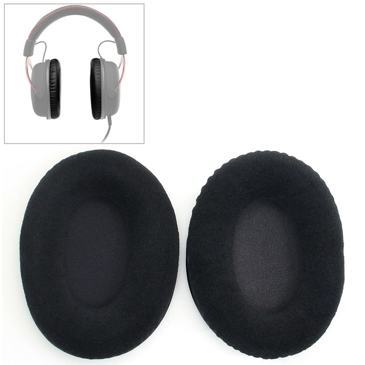 2 Stück Für Kingston KHX-HSCP / HyperX Cloud II Kopfhörerpolster Flanell Schwarzes Netz Schwammbedeckung Ohrmuscheln Ersatz-Ohrpolster, Für Kingston KHX-HSCP HyperX Cloud II (Flanell Schwarz)
