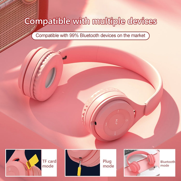 Y08 Hifi Klangqualität Macaron Bluetooth Headset, unterstützt Anrufe & TF-Karte & 3,5mm AUX