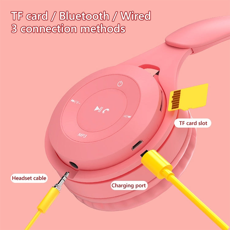 Y08 Hifi Klangqualität Macaron Bluetooth Headset, unterstützt Anrufe & TF-Karte & 3,5mm AUX