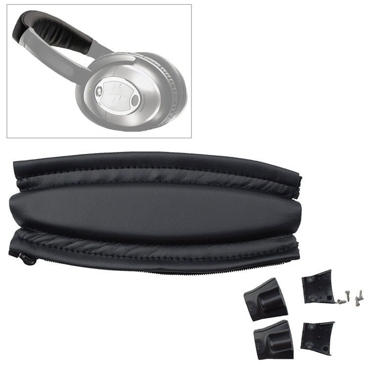 10 Stück Für Bose QC2 / QC15 Kopfbügel Lederbezug mit Kunststoffteilen + Schrauben, mit Kunststoffteilen + Schrauben