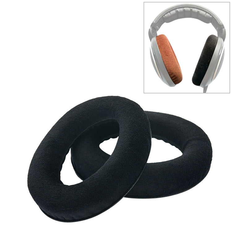 2 Stück Für Sennheiser HD515 / HD555 / HD595 / HD598 / HD558 / PC360 Flanell Ohrhörer Polsterbezug Ohrpolster Ersatz mit Tonabstimmungswatte, Samt Schwarz, Samt Braun