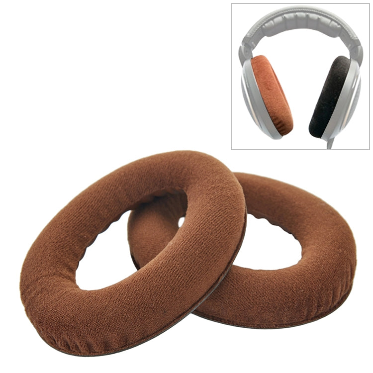 2 Stück Für Sennheiser HD515 / HD555 / HD595 / HD598 / HD558 / PC360 Flanell Ohrhörer Polsterbezug Ohrpolster Ersatz mit Tonabstimmungswatte, Samt Schwarz, Samt Braun