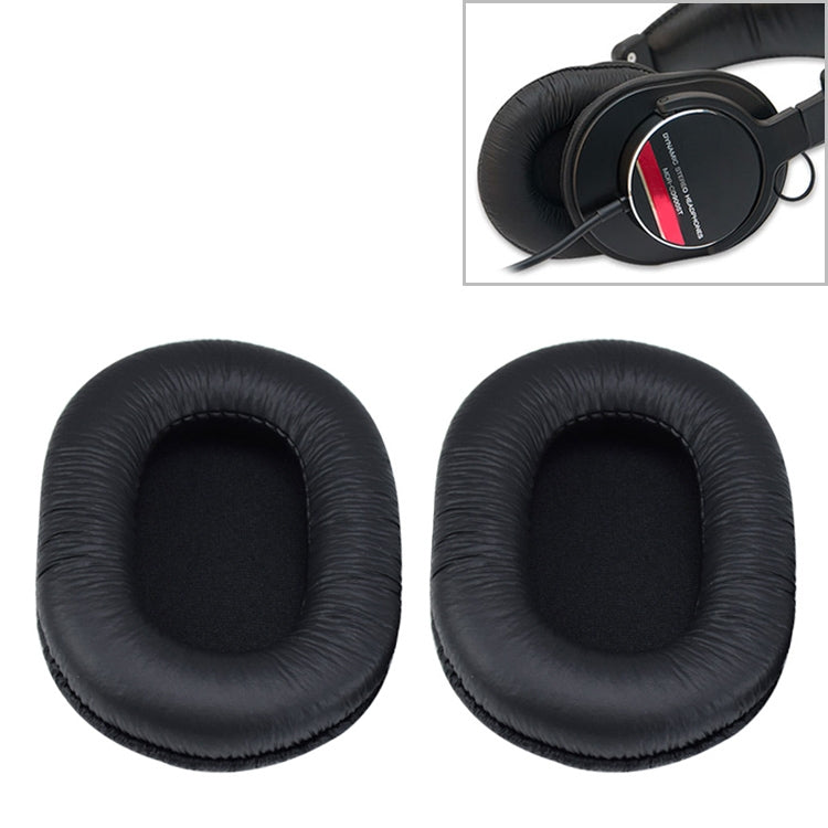 2 Stück Schwamm-Kopfhörer-Schutzhülle für Sony MDR-7506 / MDR-V6 / MDR-CD900ST, Schwarz Falten