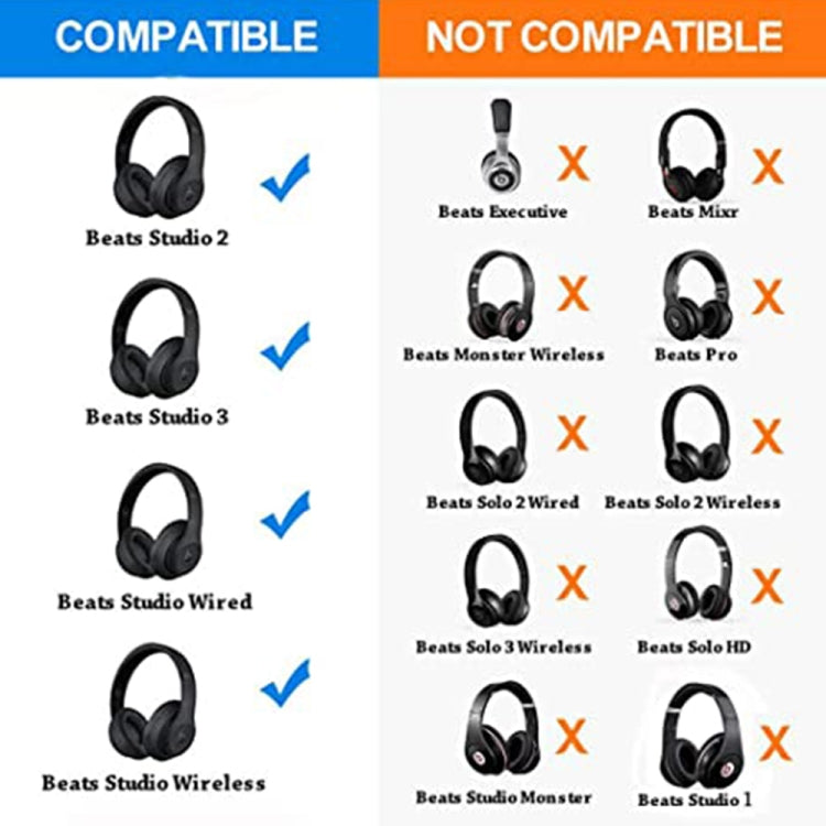 1 Paar weiche Schwamm-Ohrmuschel-Kopfhörerhülle für Beats Solo 2.0, Kabelgebundene Version