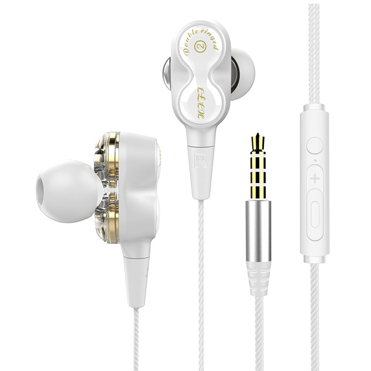 D12 1,2m kabelgebundene In-Ear 3,5mm Schnittstelle Stereo kabelgesteuerte HIFI Ohrhörer Doppelbewegung Schlaufe Laufspiel Musik-Headset mit Verpackung, D12 mit Verpackung (Schwarz), D12 mit Verpackung (Weiß)