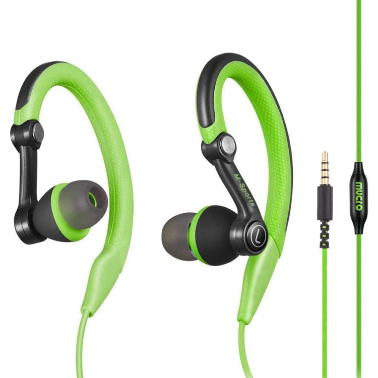 Mucro MB-232 Lauf-In-Ear Sport Ohrbügel kabelgebundene Stereo-Kopfhörer für Joggen Fitnessstudio, 3,5mm