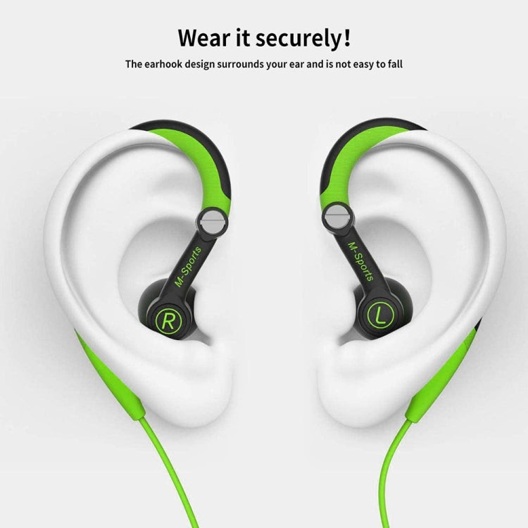 Mucro MB-232 Lauf-In-Ear Sport Ohrbügel kabelgebundene Stereo-Kopfhörer für Joggen Fitnessstudio, 3,5mm