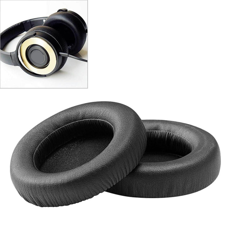 2 Stück Für ATH WS550 Imitat Leder + Schwamm Kopfhörer Schutzhülle Ohrpolster, Schwarz, Weiß
