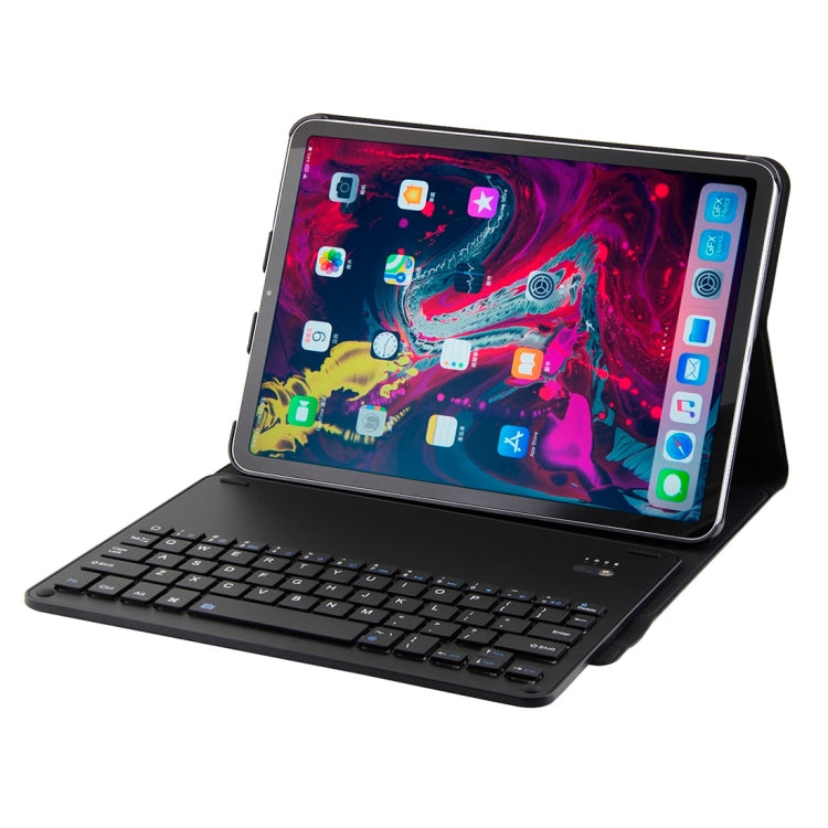 1139B Abnehmbare Bluetooth 3.0 Aluminiumlegierung Tastatur + Leder-Tablet-Hülle mit Lammnappa-Textur für iPad Pro 11 Zoll (2018), mit Drei-Stufen-Verstellung / Magnetisch / Schlafmodus, 1139B