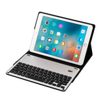 FT-1038B Abnehmbare Bluetooth 3.0 Aluminiumlegierung Tastatur + Leder-Tablet-Hülle mit Lammnappa-Textur für iPad Air / Air 2 / iPad Pro 9,7 Zoll, mit Wasserabweisend / Drei-Stufen-Winkelverstellung / Magnetisch / Schlafmodus, FT-1038B