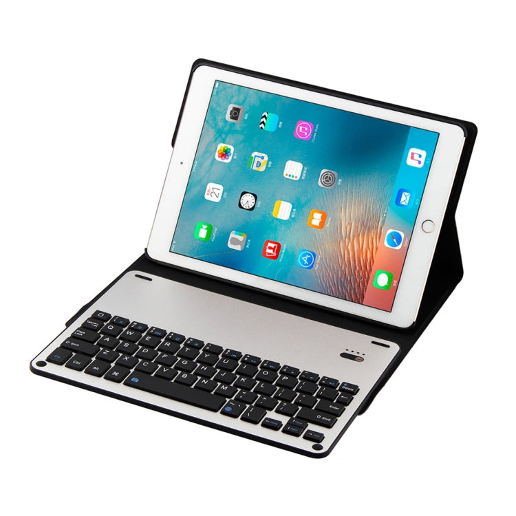 FT-1038B Abnehmbare Bluetooth 3.0 Aluminiumlegierung Tastatur + Leder-Tablet-Hülle mit Lammnappa-Textur für iPad Air / Air 2 / iPad Pro 9,7 Zoll, mit Wasserabweisend / Drei-Stufen-Winkelverstellung / Magnetisch / Schlafmodus, FT-1038B