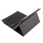 TY-1031 Universelle Bluetooth 3.0 ABS Tastatur mit gebürsteter Oberfläche + Leder-Tablet-Hülle für iOS, Windows, Android Tablet-PC zwischen 9-10,5 Zoll, TY-1031
