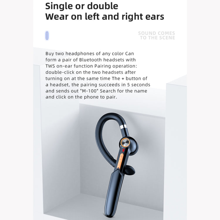 ME-100 TWS Business Drehbares Universelles True Stereo 5.0 Version Hängendes In-Ear Bluetooth Headset