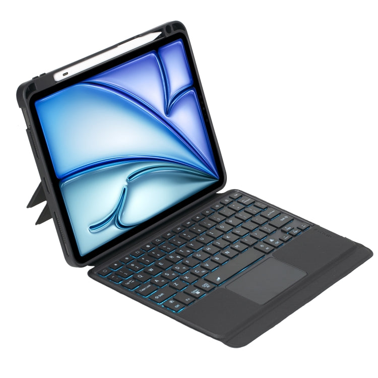 T11B-AS Abnehmbare drehbare hintergrundbeleuchtete Touch Bluetooth Tastaturhülle Für iPad Air 11 2024 / Air 5 / Air 4 10.9 / Pro 11 2022 2021 2020 2018, Für iPad Air 11 2025 / Air 11 2024 / Air 5 / Air 4 10.9 / Pro 11 2022 2021 2020 2018