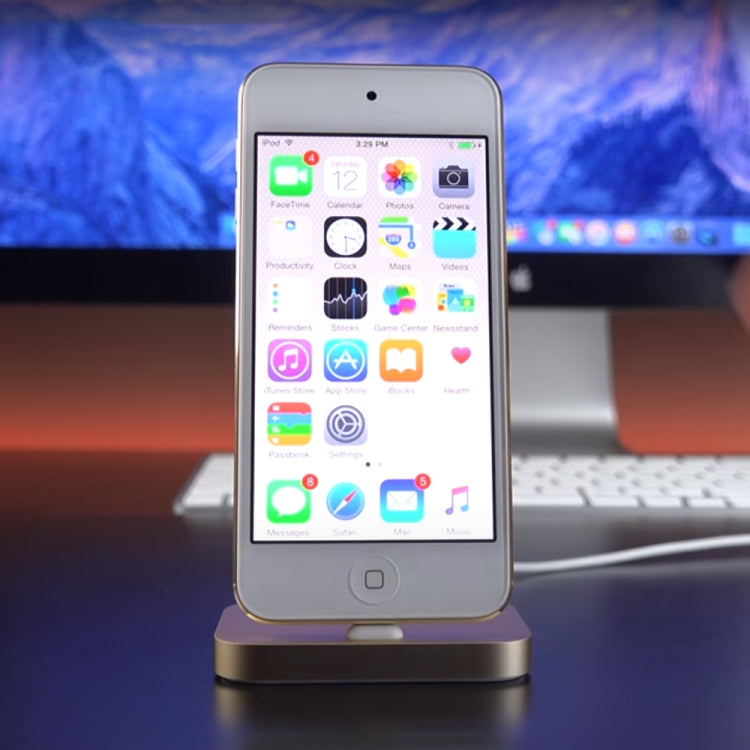 8-Pin Stouch Desktop-Dockingstation aus Aluminium mit Ladegerät für iPhone