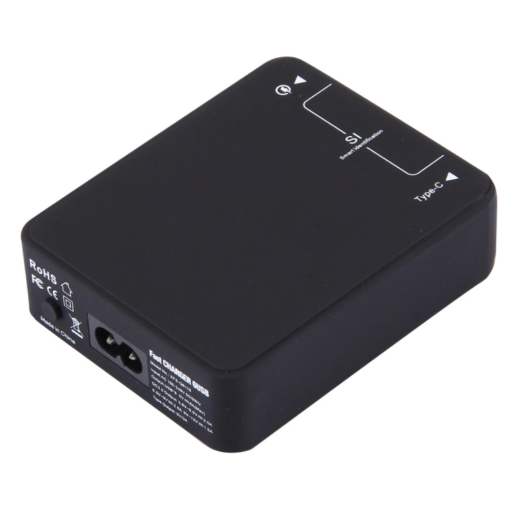 Q8118 1 Quick Charge 3.0 + 4 Smart Identification USB + 1 USB-C / Type-C 3.1 Desktop-USB-Ladegerät