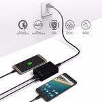 Q8118 1 Quick Charge 3.0 + 4 Smart Identification USB + 1 USB-C / Type-C 3.1 Desktop-USB-Ladegerät