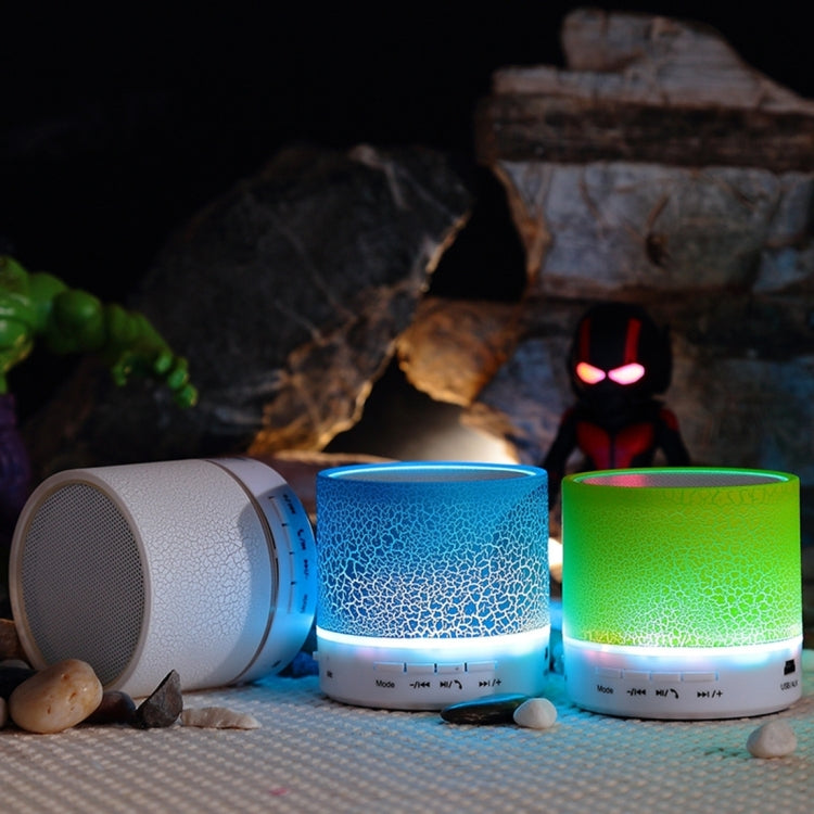 A9 Mini Tragbarer Glanz-Crack-Bluetooth-Stereolautsprecher mit LED-Licht, integriertem Mikrofon, unterstützt Freisprechanrufe und TF-Karte