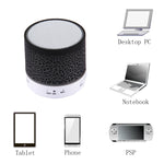 A9 Mini Tragbarer Glanz-Crack-Bluetooth-Stereolautsprecher mit LED-Licht, integriertem Mikrofon, unterstützt Freisprechanrufe und TF-Karte