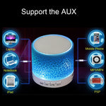 A9 Mini Tragbarer Glanz-Crack-Bluetooth-Stereolautsprecher mit LED-Licht, integriertem Mikrofon, unterstützt Freisprechanrufe und TF-Karte