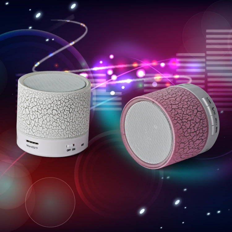 A9 Mini Tragbarer Glanz-Crack-Bluetooth-Stereolautsprecher mit LED-Licht, integriertem Mikrofon, unterstützt Freisprechanrufe und TF-Karte