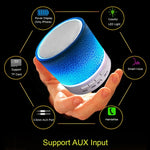 A9 Mini Tragbarer Glanz-Crack-Bluetooth-Stereolautsprecher mit LED-Licht, integriertem Mikrofon, unterstützt Freisprechanrufe und TF-Karte
