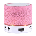 A9 Mini Tragbarer Glanz-Crack-Bluetooth-Stereolautsprecher mit LED-Licht, integriertem Mikrofon, unterstützt Freisprechanrufe und TF-Karte
