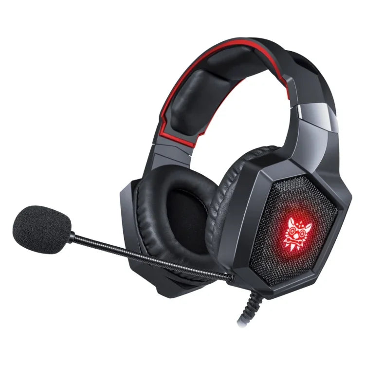 ONIKUMA K8 Over-Ear-Gaming-Headset mit Bass-Stereo-Surround-Sound, Mikrofon und LED-Beleuchtung