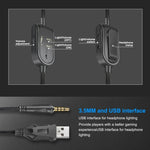 ONIKUMA K8 Over-Ear-Gaming-Headset mit Bass-Stereo-Surround-Sound, Mikrofon und LED-Beleuchtung