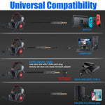 ONIKUMA K8 Over-Ear-Gaming-Headset mit Bass-Stereo-Surround-Sound, Mikrofon und LED-Beleuchtung