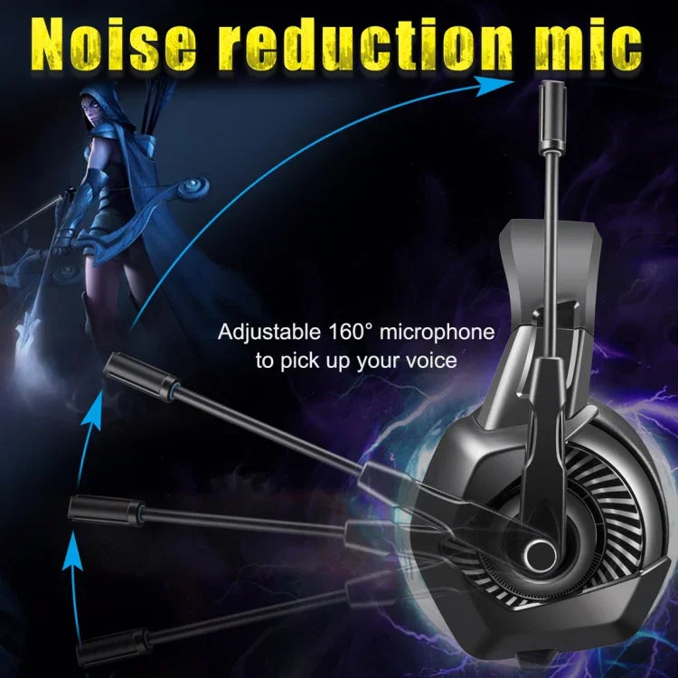 ONIKUMA K6 Over-Ear Gaming-Kopfhörer mit Bass, Stereo-Surround-Sound, Mikrofon und RGB-Beleuchtung