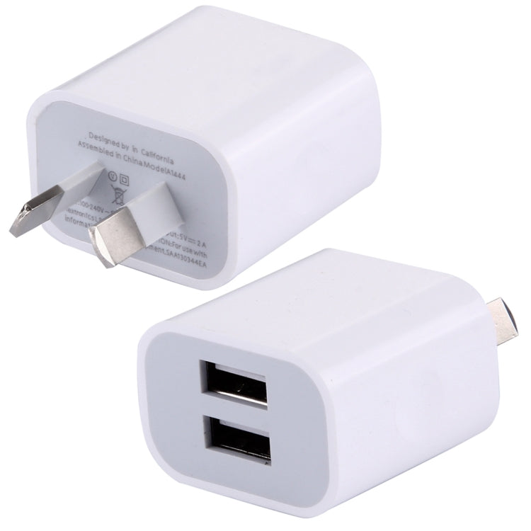 5V 2A hochkompatibles Ladegerät mit 2 USB-Anschlüssen, AU-Stecker