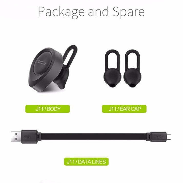 QCY J11 Universeller kabelloser Bluetooth 4.1 Ohrhörer mit Mikrofon für Smartphones oder andere Bluetooth-Geräte, Effektive Bluetooth-Reichweite: 10M