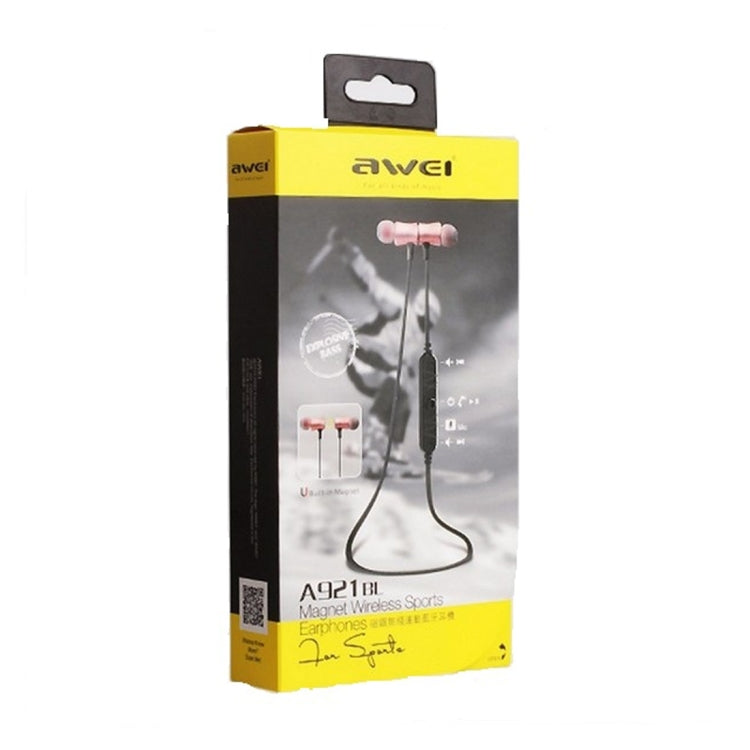 AWEI A921BL Kabelloser Sport Magnetischer Bluetooth-Ohrhörer mit Kabelsteuerung + Mikrofon