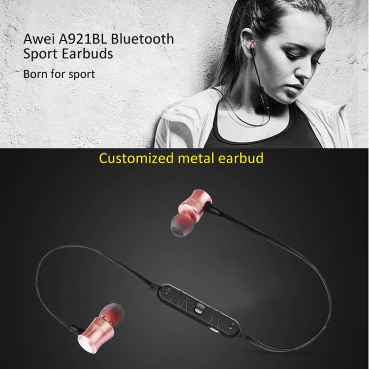 AWEI A921BL Kabelloser Sport Magnetischer Bluetooth-Ohrhörer mit Kabelsteuerung + Mikrofon