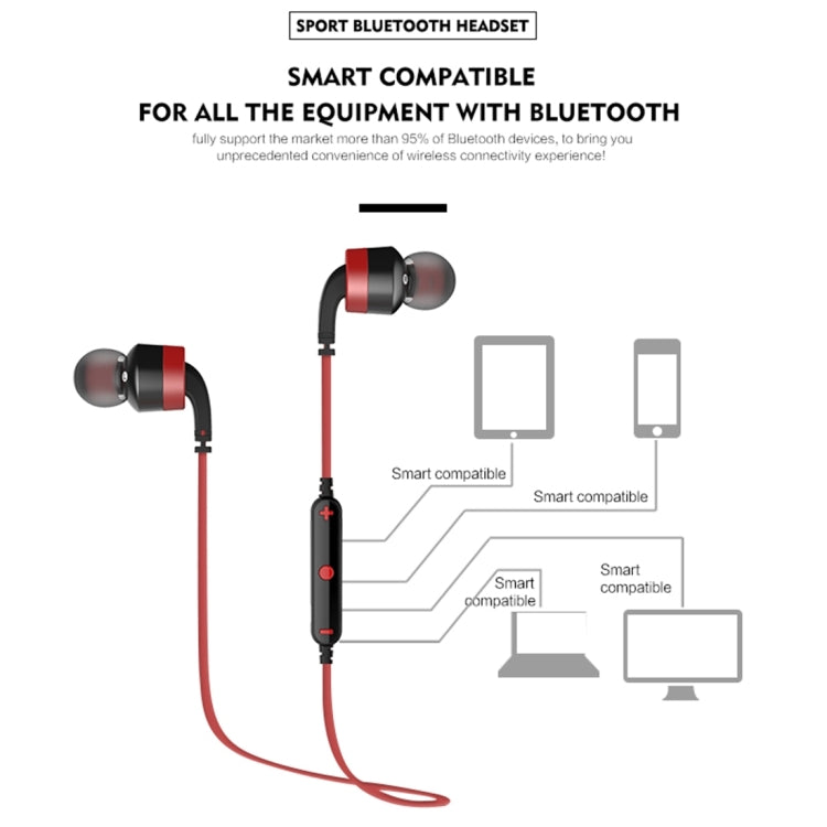 AWEI A960BL Kabelloser Sport Bluetooth Ohrhörer mit Kabelsteuerung, Unterstützt Freisprechanruf