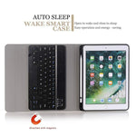 Abnehmbare Bluetooth-Tastatur + horizontale Klapp-Leder-Tablet-Hülle mit Halter & Stifthalter für iPad Pro 9,7 Zoll, iPad Air, iPad Air 2, iPad 9,7 Zoll (2017), iPad 9,7 Zoll (2018), A07B Blau, A07B Roségold, A07B Schwarz, A07B Gold