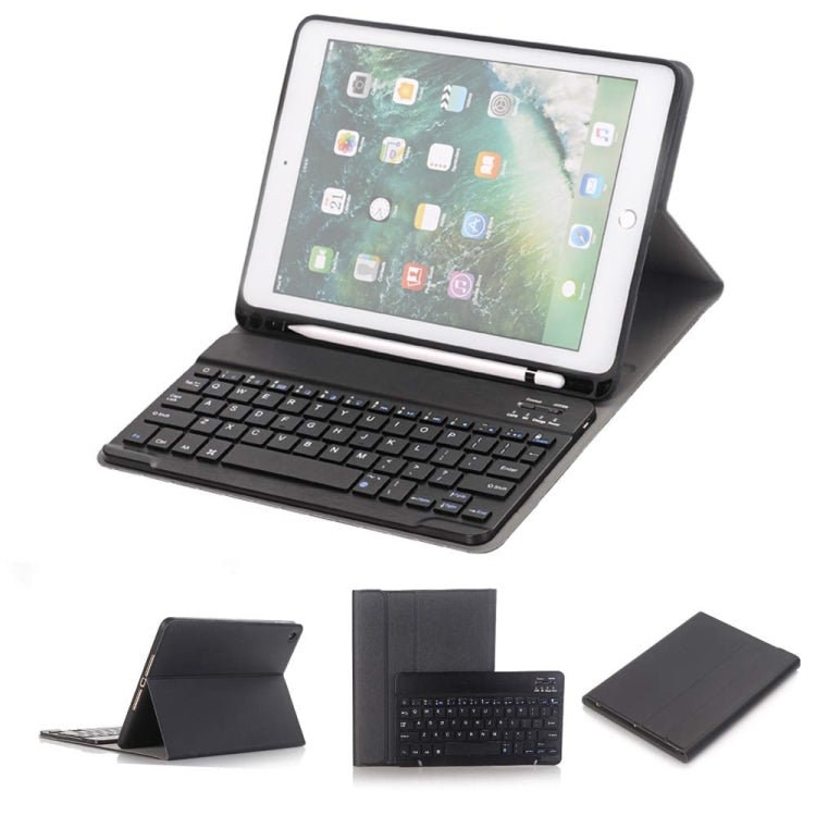 Abnehmbare Bluetooth-Tastatur + horizontale Klapp-Leder-Tablet-Hülle mit Halter & Stifthalter für iPad Pro 9,7 Zoll, iPad Air, iPad Air 2, iPad 9,7 Zoll (2017), iPad 9,7 Zoll (2018), A07B Blau, A07B Roségold, A07B Schwarz, A07B Gold