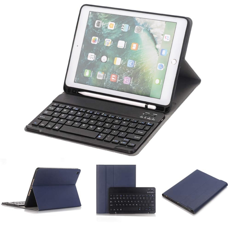Abnehmbare Bluetooth-Tastatur + horizontale Klapp-Leder-Tablet-Hülle mit Halter & Stifthalter für iPad Pro 9,7 Zoll, iPad Air, iPad Air 2, iPad 9,7 Zoll (2017), iPad 9,7 Zoll (2018), A07B Blau, A07B Roségold, A07B Schwarz, A07B Gold