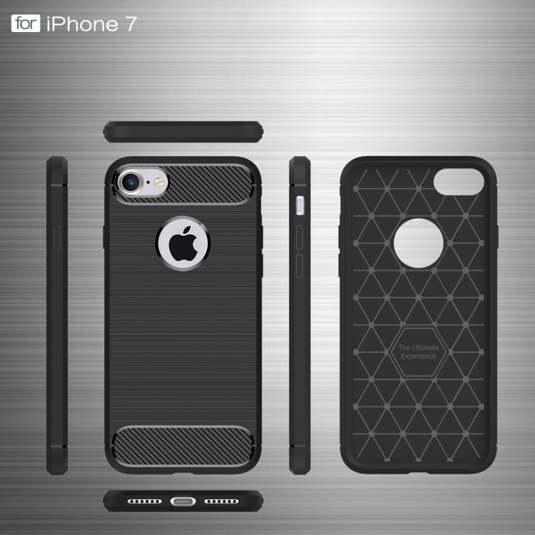 For  iPhone 8 & 7  Brushed Texture Fiber TPU Rugged Armor Protective Case, For iPhone 8 & 7, For 8 & 7