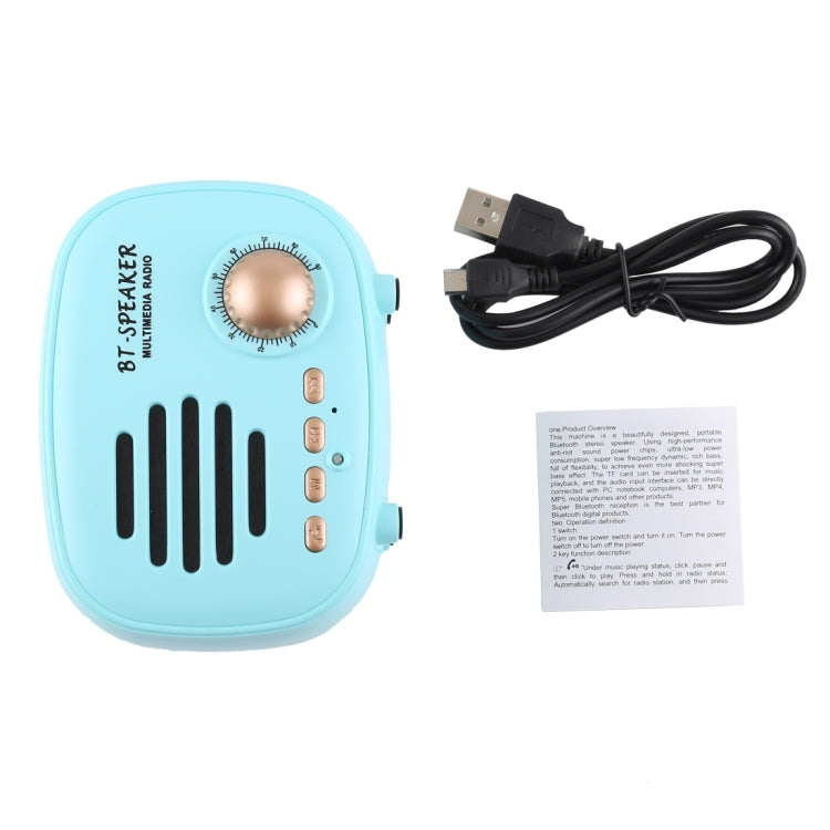 Q108 Retro Mini Kabelloser Bluetooth Lautsprecher, Unterstützt Freisprechen / TF-Karte / USB-Stick / FM