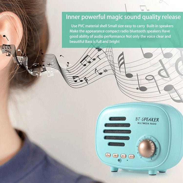 Q108 Retro Mini Kabelloser Bluetooth Lautsprecher, Unterstützt Freisprechen / TF-Karte / USB-Stick / FM