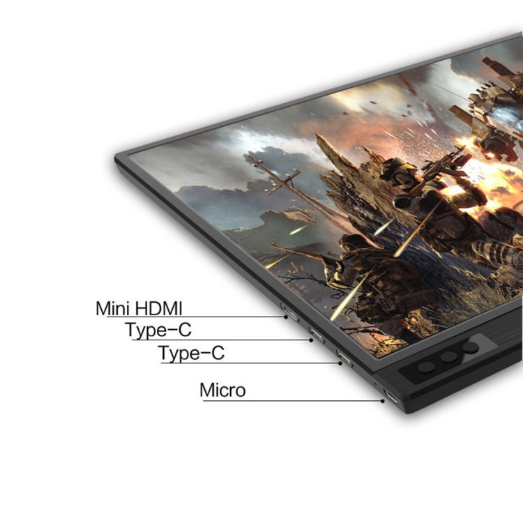 15,6 Zoll 1080P 178 Grad Weitwinkel HD Tragbares Displaygerät für Desktop-Computer / Spielekonsole / Simultane Bildschirm / PS4 / PS3 / XBox, mit Mini-HDMI & Micro USB & 2 USB-C / Typ-C Schnittstellen