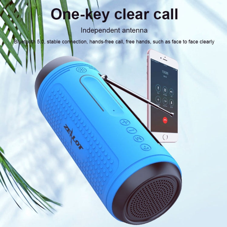 ZEALOT A1 Multifunktionaler kabelloser Bluetooth-Basslautsprecher, integriertes Mikrofon, unterstützt Bluetooth-Anrufe & AUX & TF-Karte & LED-Leuchten