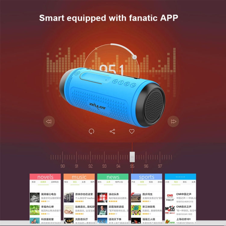 ZEALOT A1 Multifunktionaler kabelloser Bluetooth-Basslautsprecher, integriertes Mikrofon, unterstützt Bluetooth-Anrufe & AUX & TF-Karte & LED-Leuchten